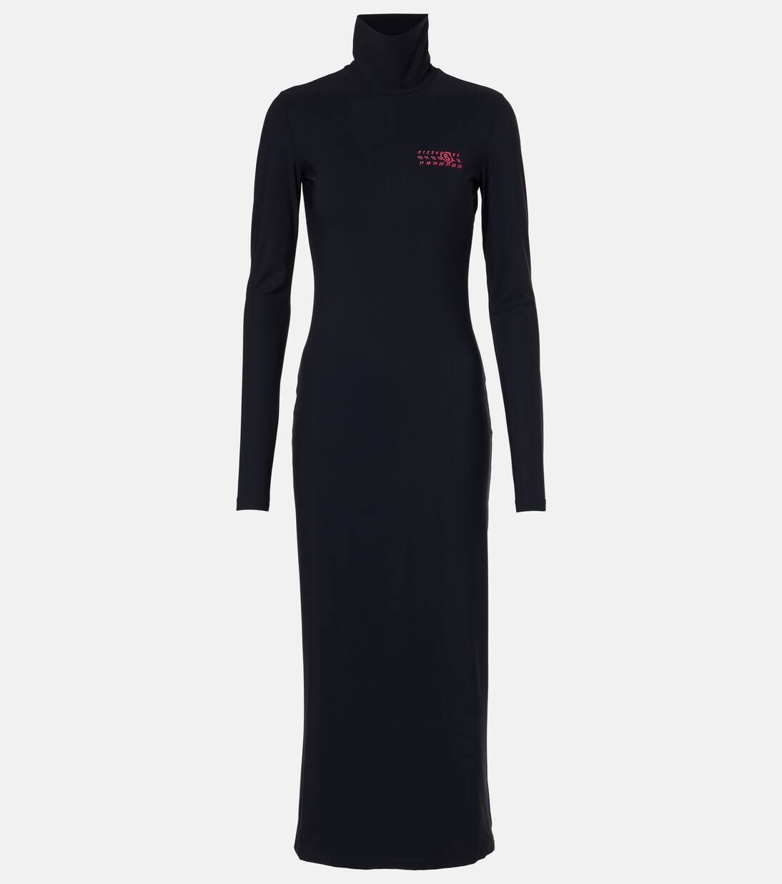 

Трикотажное платье-водолазка миди Mm6 Maison Margiela, черный