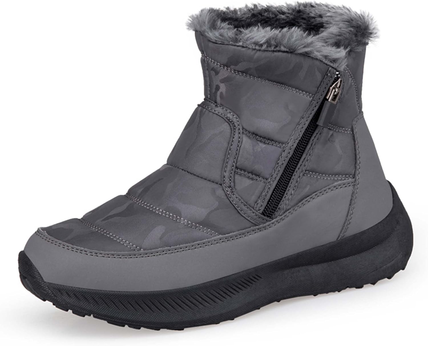 

Мужские и женские зимние снегоступы, водонепроницаемые, с теплой флисовой подкладкой, зимние походные ботинки до щиколотки, противоскользящие, подходят для холодной погоды, прогулок, работы и спорта Generic, серый