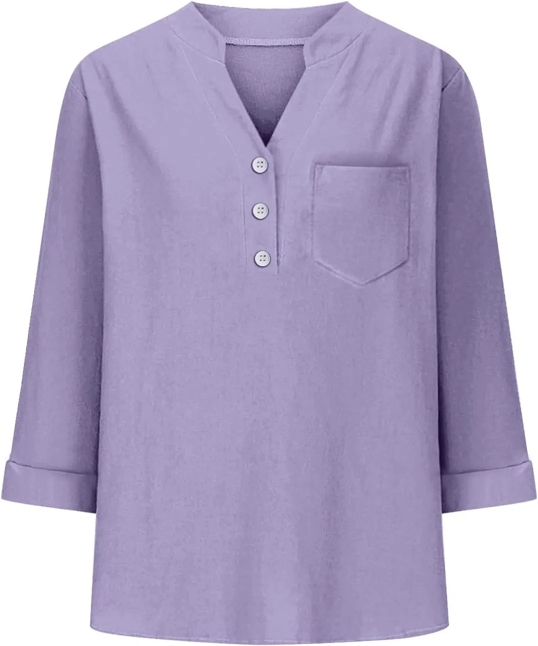 Блуза, свободная, Button Shirt, фиолетовый — фото 4