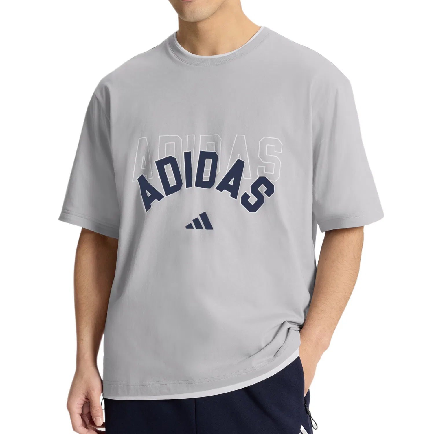 Футболка унисекс Light Gray с круглым вырезом Adidas — фото 4