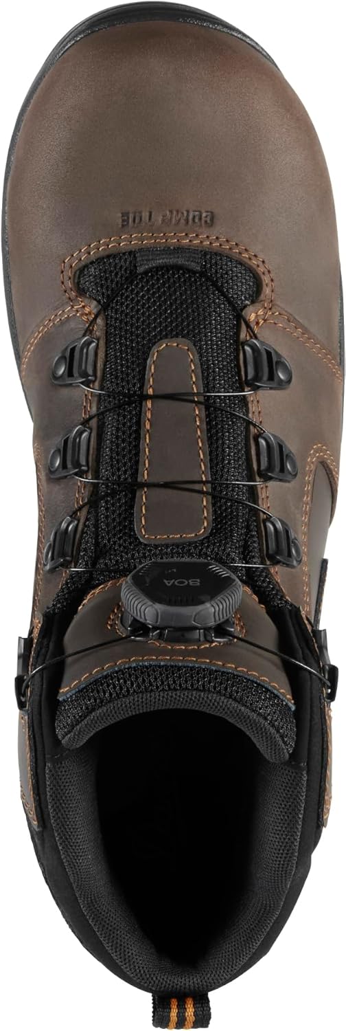 Ботинки Danner Vicious с композитным носком 4,5 для мужчин - из кожи полного зерна с дышащей подкладкой Gore-Tex, системой быстрого шнурования и подошвой с нескользящей пяткой, оранжевый — фото 4