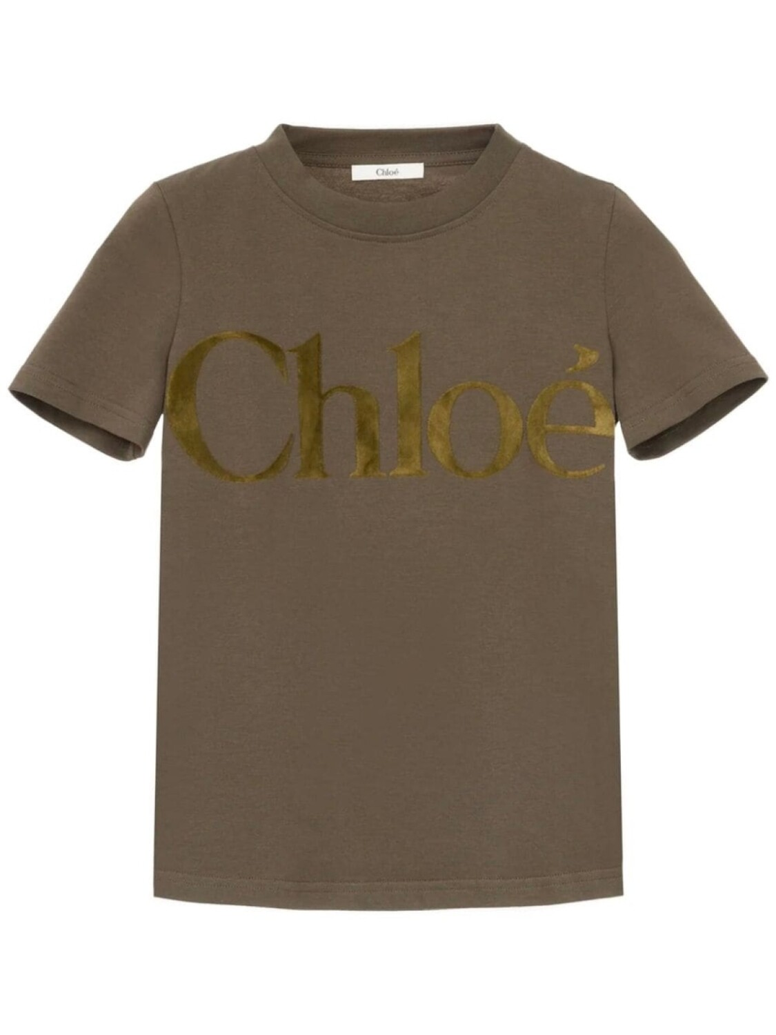 

Футболка Chloé с флокированным логотипом, зеленый