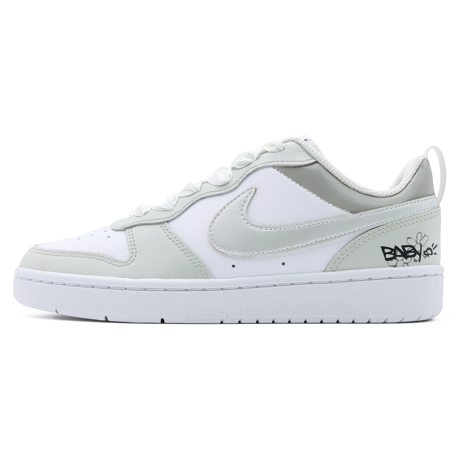 

Кроссовки Nike Court Borough Skateboarding Shoes Women's Low-top Silver/Gray, светло-серый