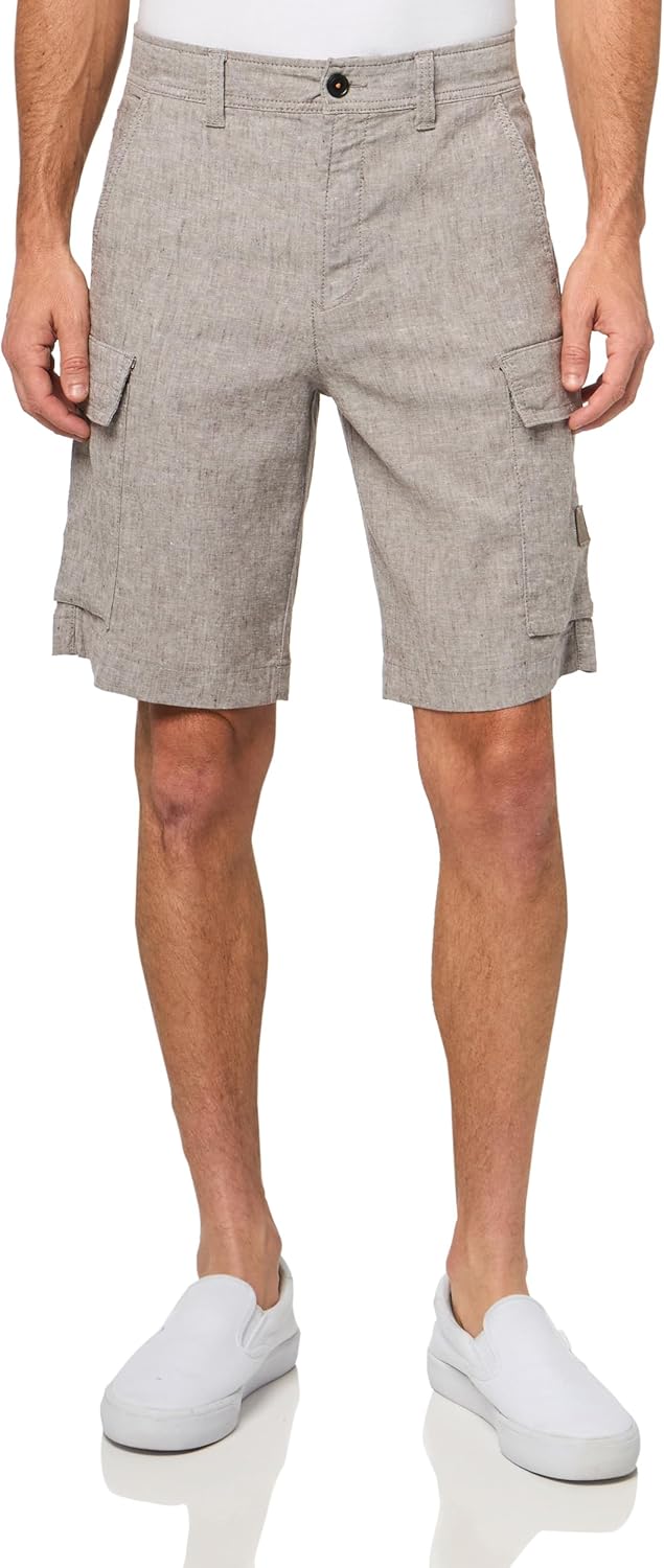 

BOSS Мужские шорты карго из смеси льна, Smoke Rust