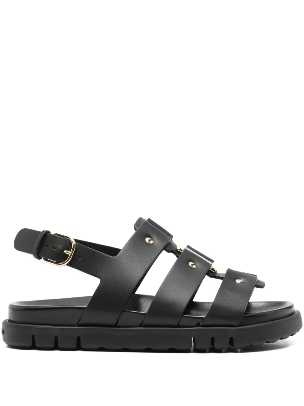 Босоножки с ремешками и заклепками Ferragamo, черный