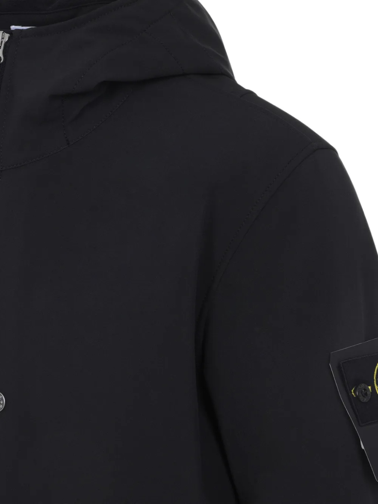 Куртка Stone Island с капюшоном и застежкой-молнией спереди, с аппликацией в виде компаса, черный — фото 3
