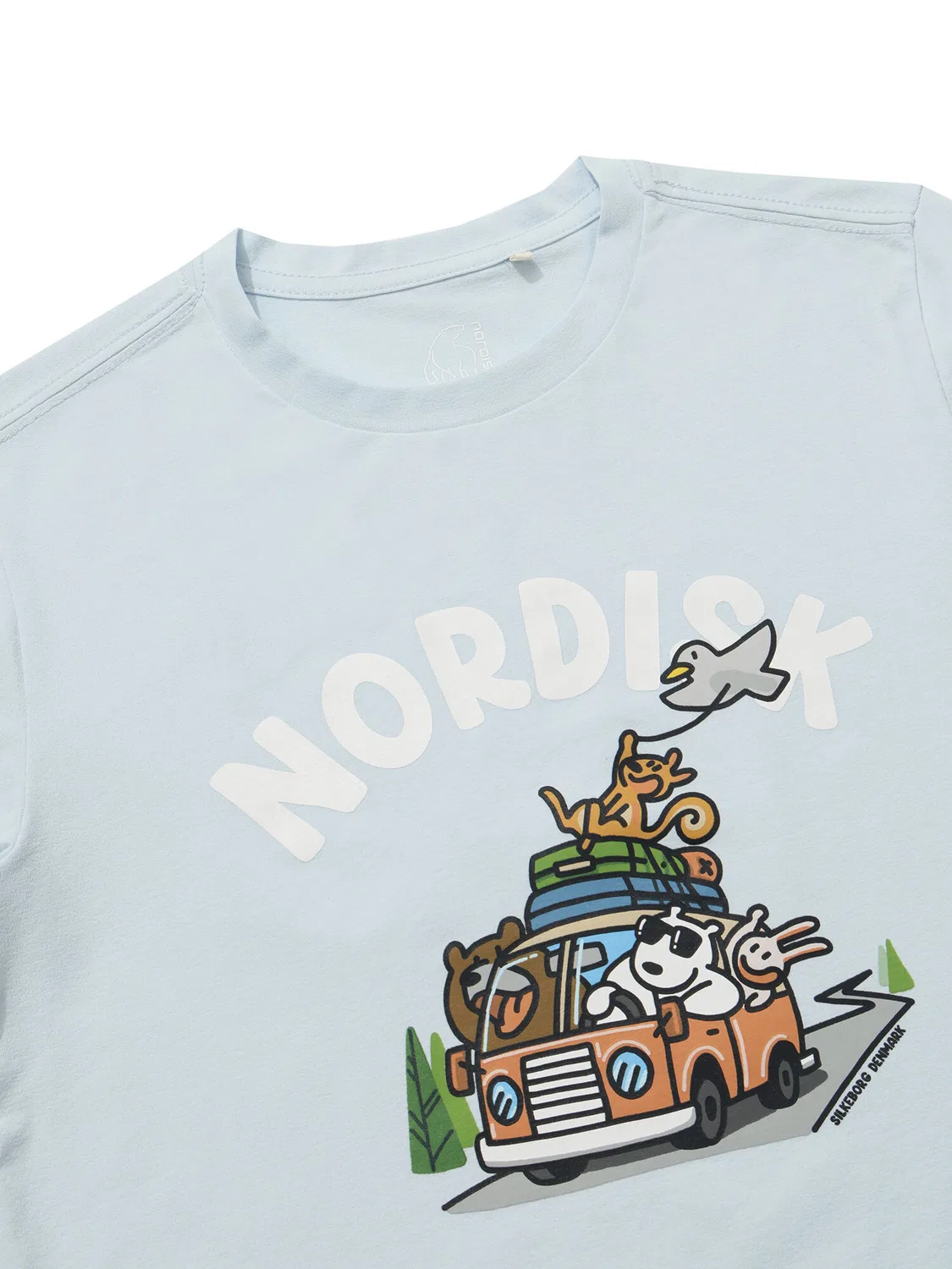 Детская футболка Camp Crew Cartoon с коротким рукавом светло-голубая от Nordisk — фото 4