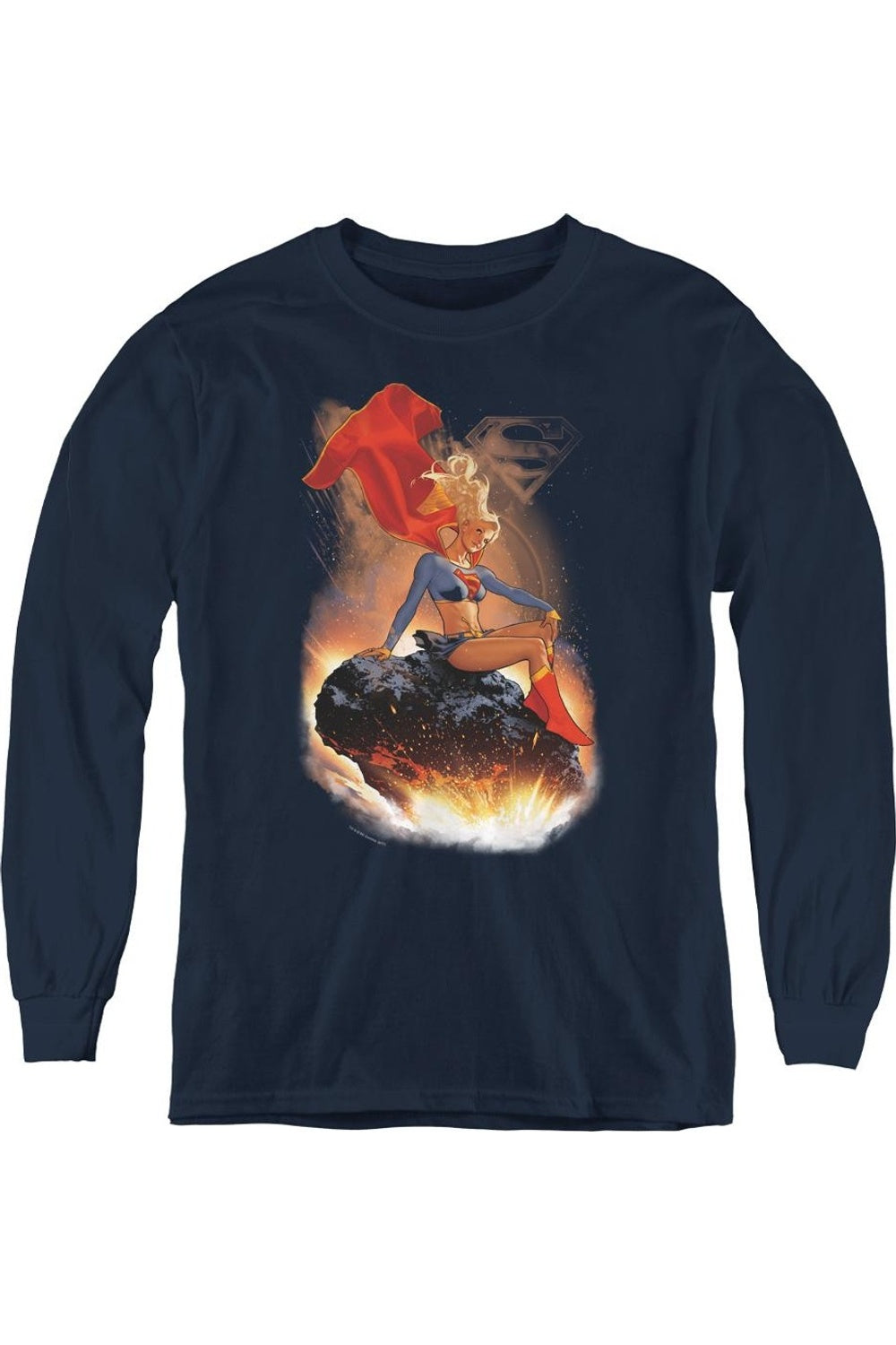 

Футболка с длинным рукавом для детей "Superman Ride It Out" Gildan, темно-синий