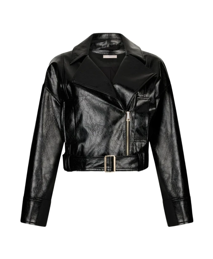 

Блестящая байкерская куртка Liu Jo, черный