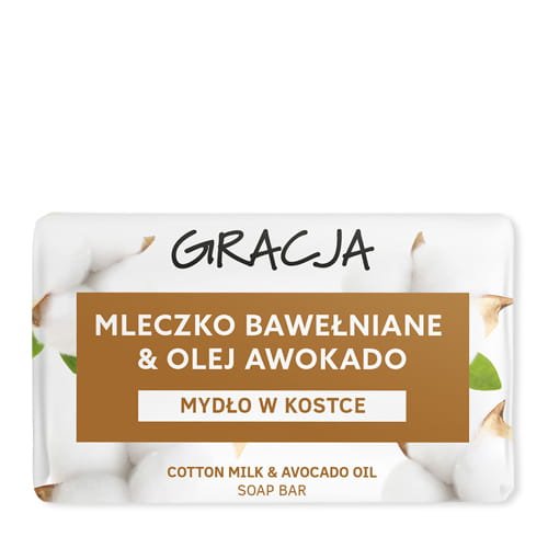 

Gracja, Кусковое мыло, хлопковое молоко и масло авокадо, 100 г