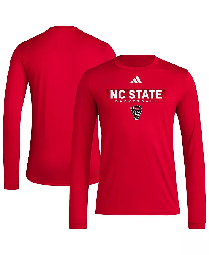 

Мужская футболка с длинным рукавом Red NC State Wolfpack Locker On-Court In the Fade adidas