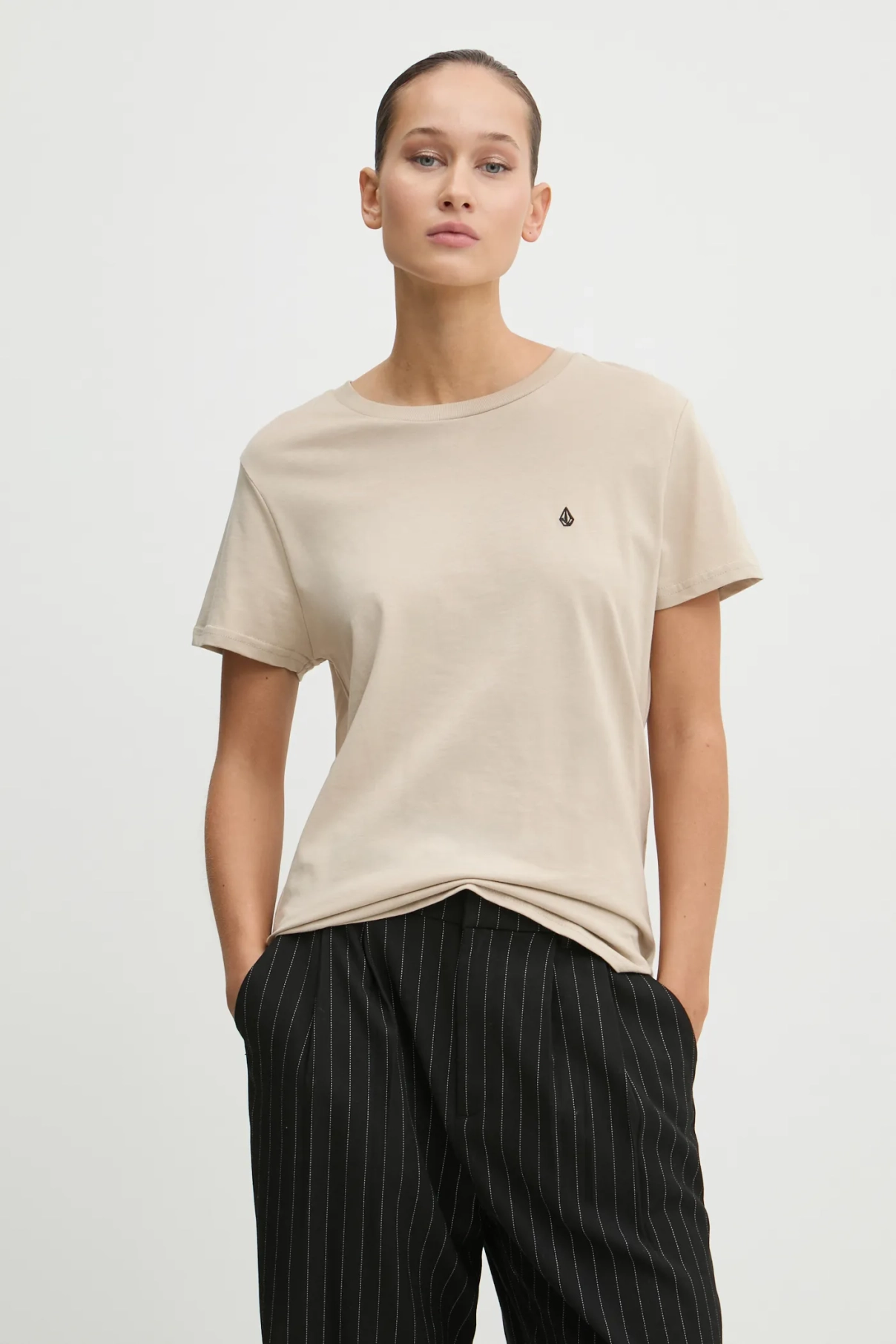 

Хлопковая футболка Volcom, бежевый