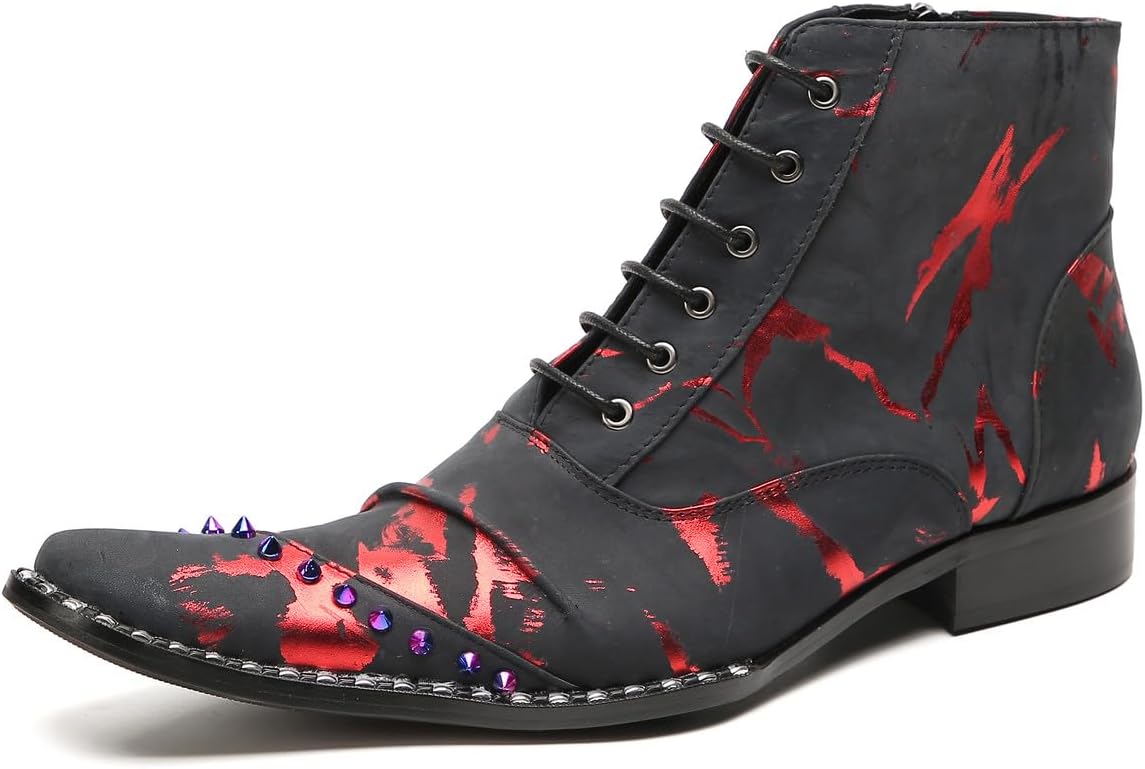 

Мужские оксфорды Santimon, ботинки для вечеринок, повседневные челси, модные удобные ковбойские ботинки с разноцветными бусинами для мужчин