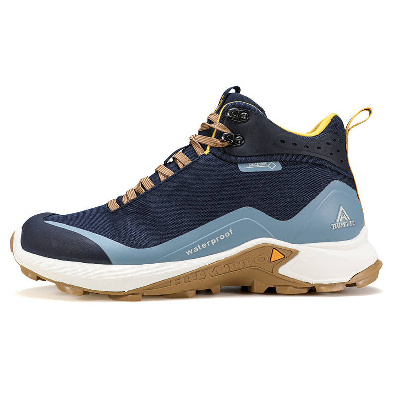 

Кроссовки Slip Resistant, Abrasion Resistant, Breathable Mid Top Mountaineering & Hiking Shoes Men's Dark Blue Gray HUMTTO, Dark Blue Blue Gray