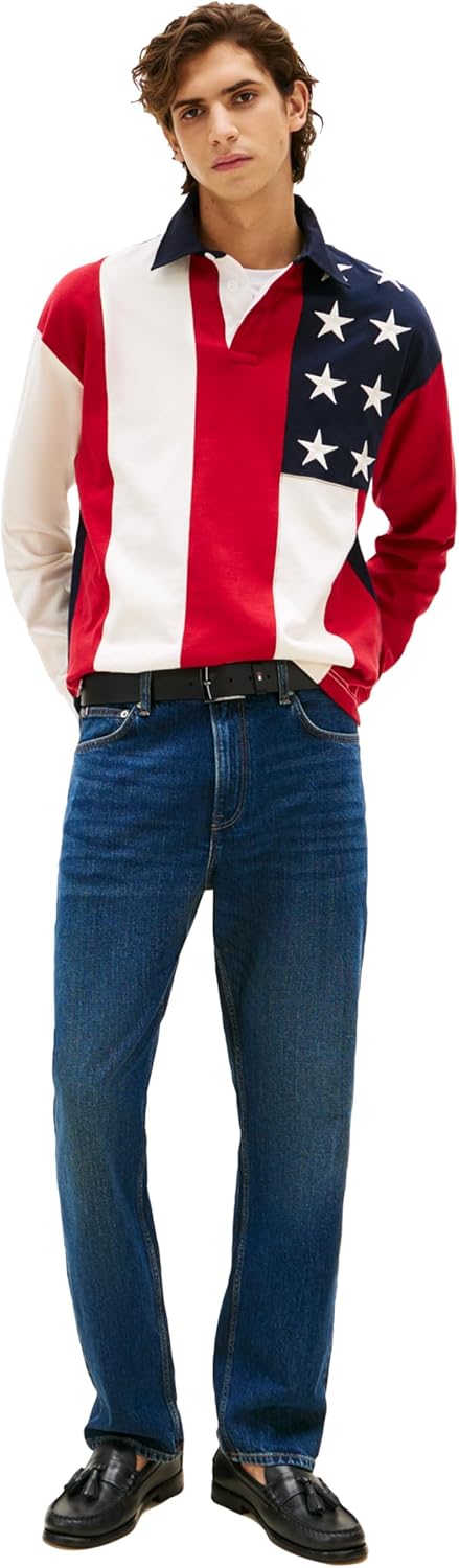 Джинсы Tommy Hilfiger Straight Fit Stretch для мужчин, Dark Indigo — фото 3