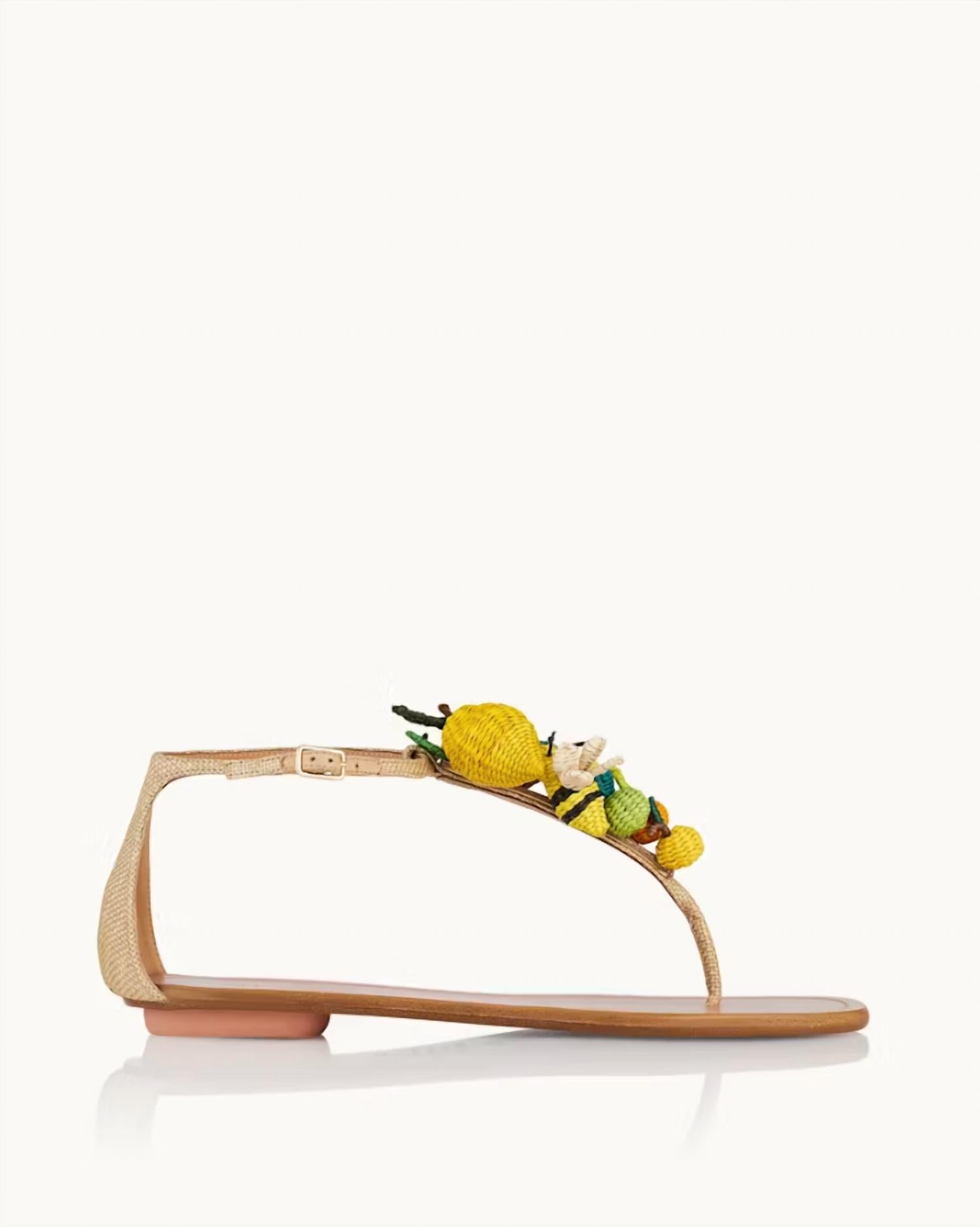 Женские сандалии Citrus Punch в натуральном цвете Aquazzura