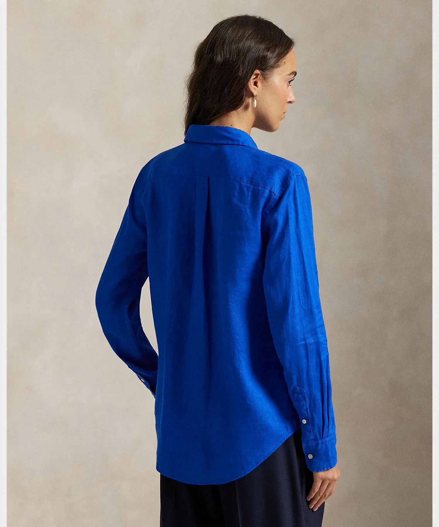 Женская рубашка POLO RALPH LAUREN классического кроя из льна — фото 4