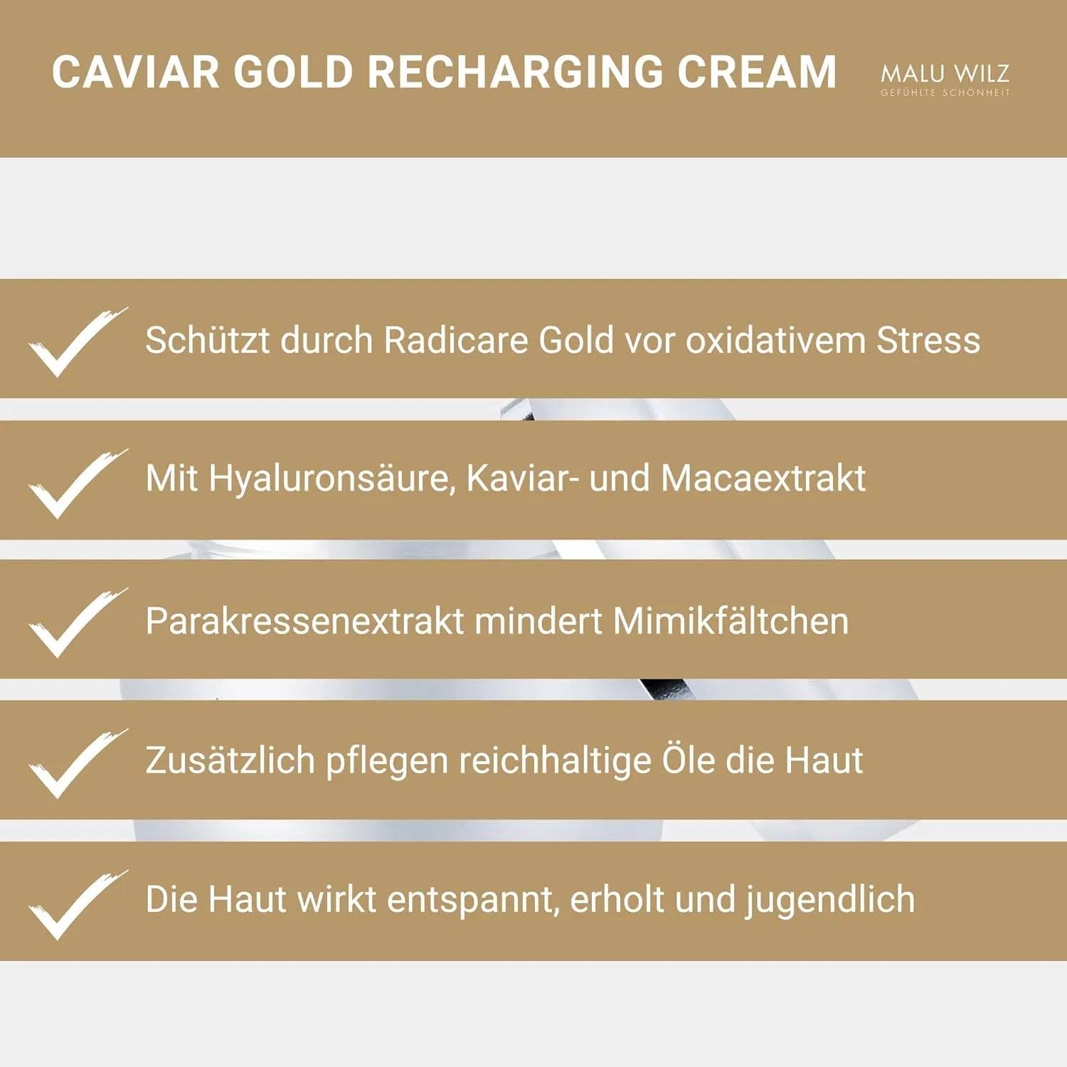 Женский восстанавливающий крем «Caviar Gold Recharging Cream» от Malu Wilz Malu Wilz — фото 4