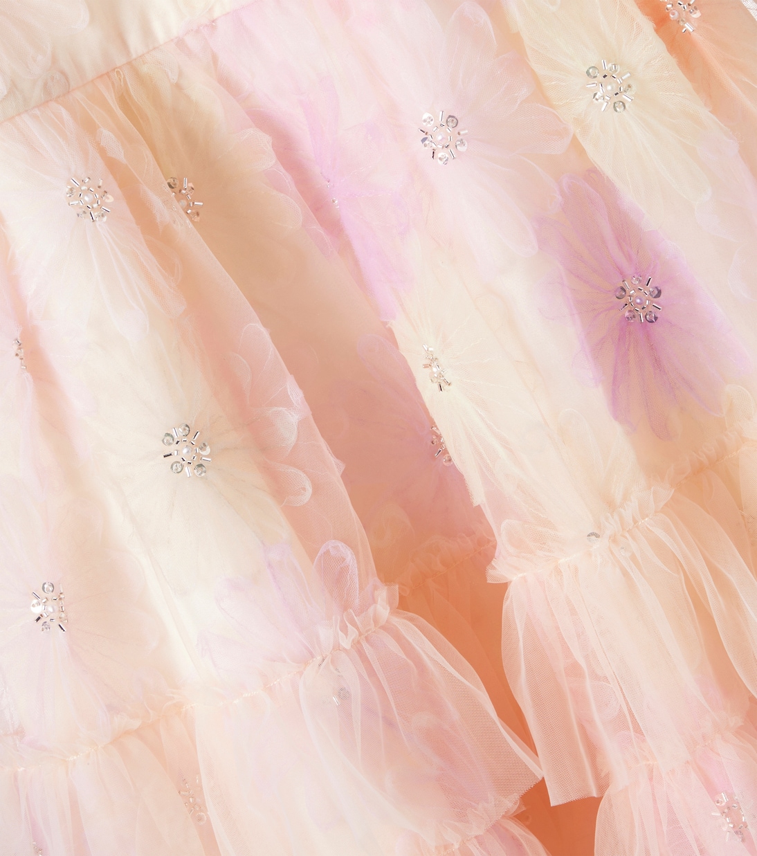 Муза украшенное цветами многослойное платье из тюля Tutu Du Monde, Sheer Pink — фото 2