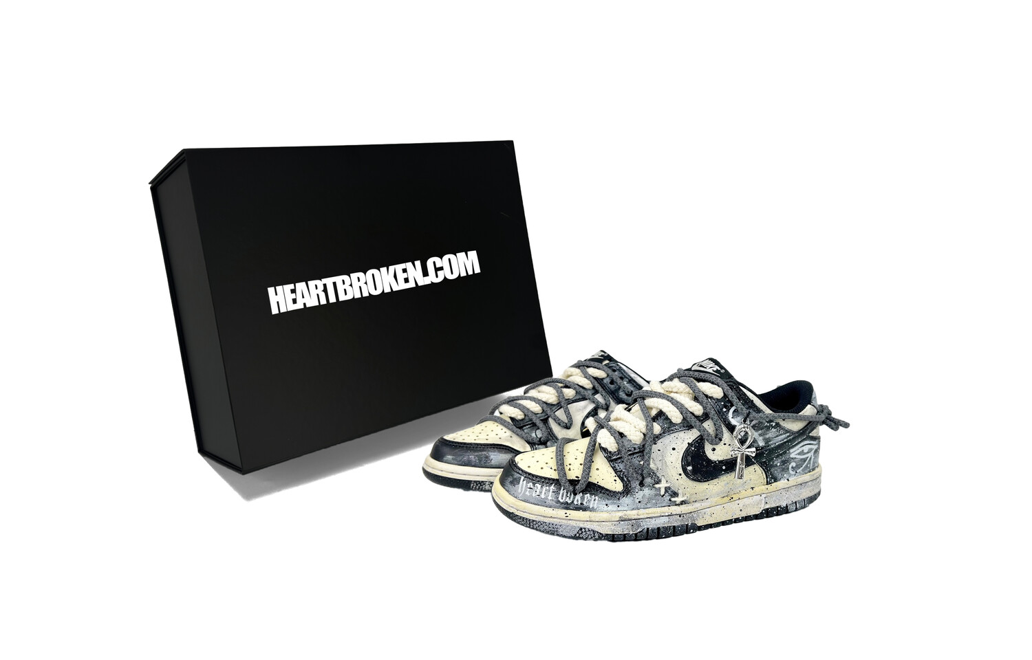 

Кроссовки Nike Dunk Skateboarding Shoes Unisex Low-top Black/White/Gray, черный