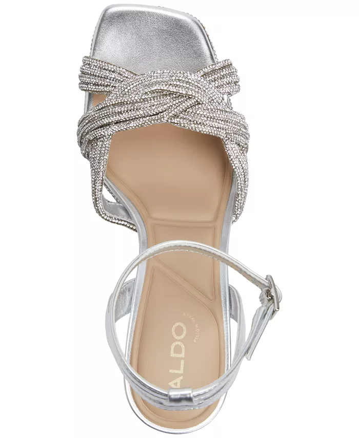 Женские босоножки-платформы Shimma с камнями ALDO, серебряный — фото 4
