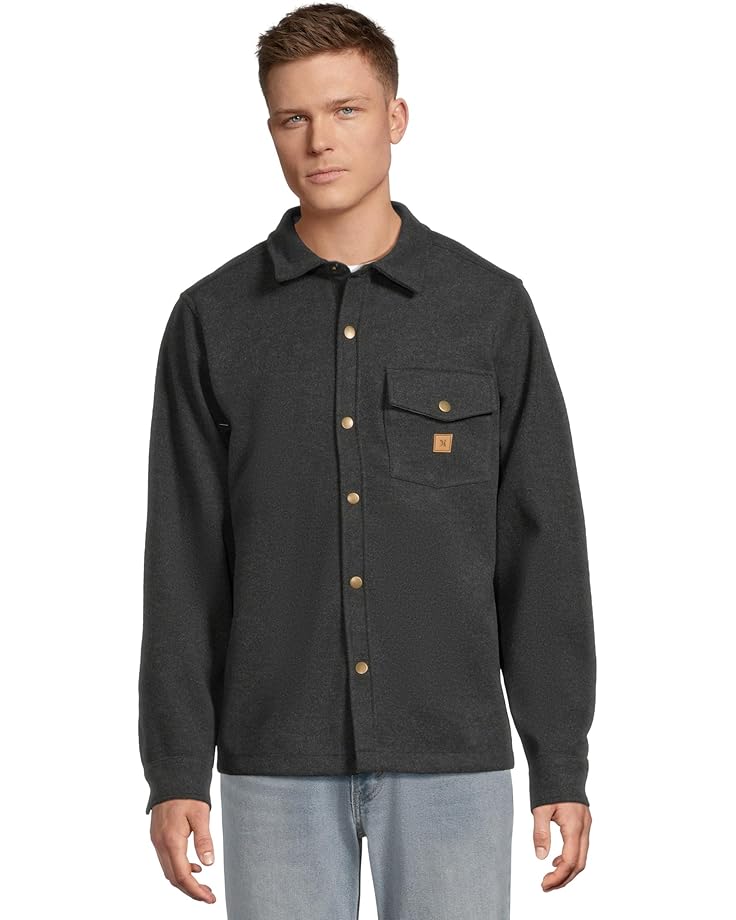 

Мужская фланелевая рубашка Hurley Santa Cruz Solid с длинным рукавом, Dark Stone Grey