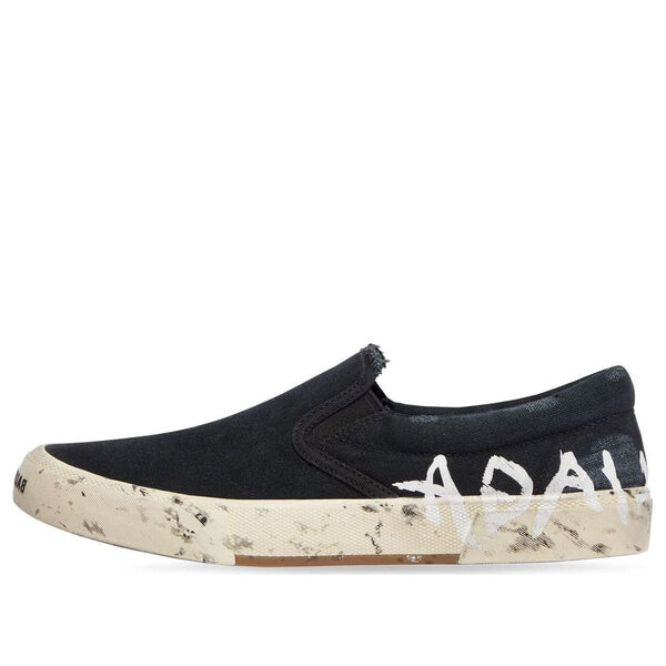 

Кроссовки paris low top slip on shoes 'washed black cotton' Balenciaga, черный