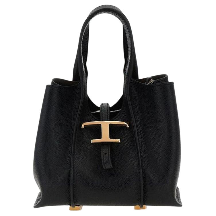 

TOD'S Классическая женская сумка из кожи коровы черная