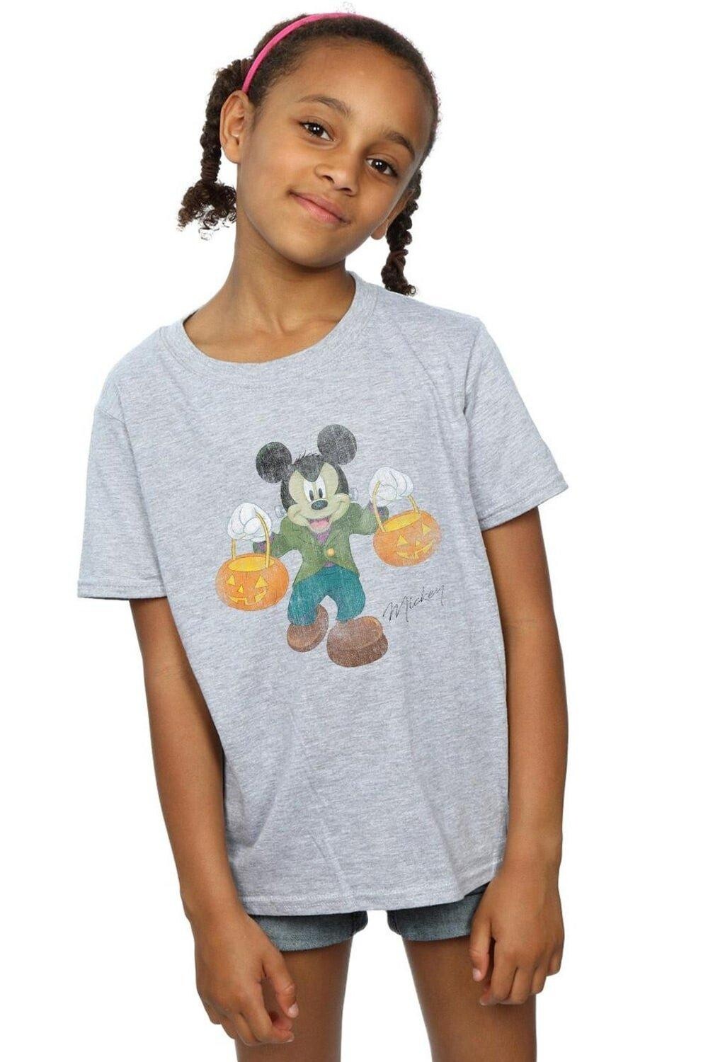 

Хлопковая футболка Франкенштейн с Микки Маусом Disney, серый