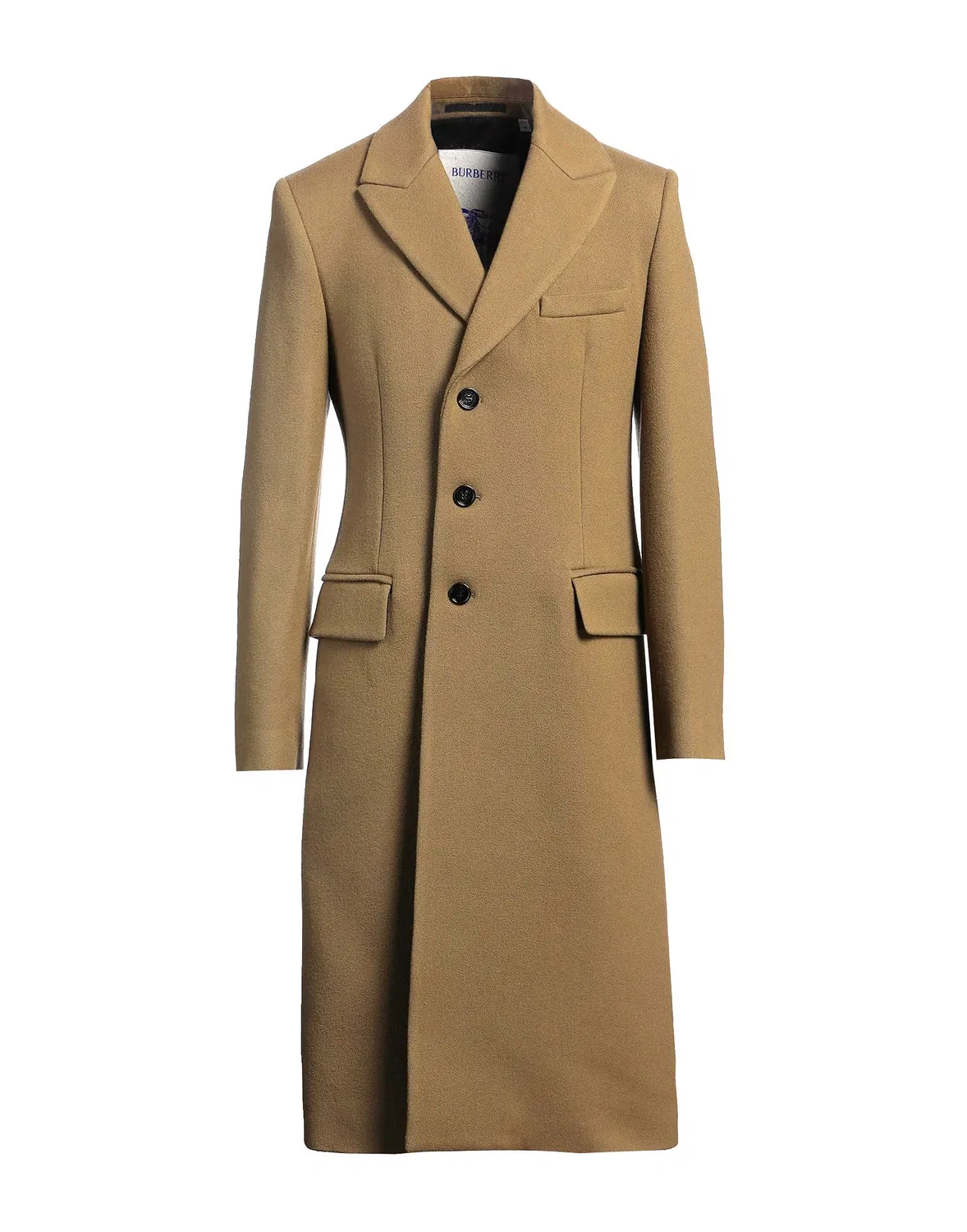 Пальто мужское BURBERRY однобортное шерстяное хаки