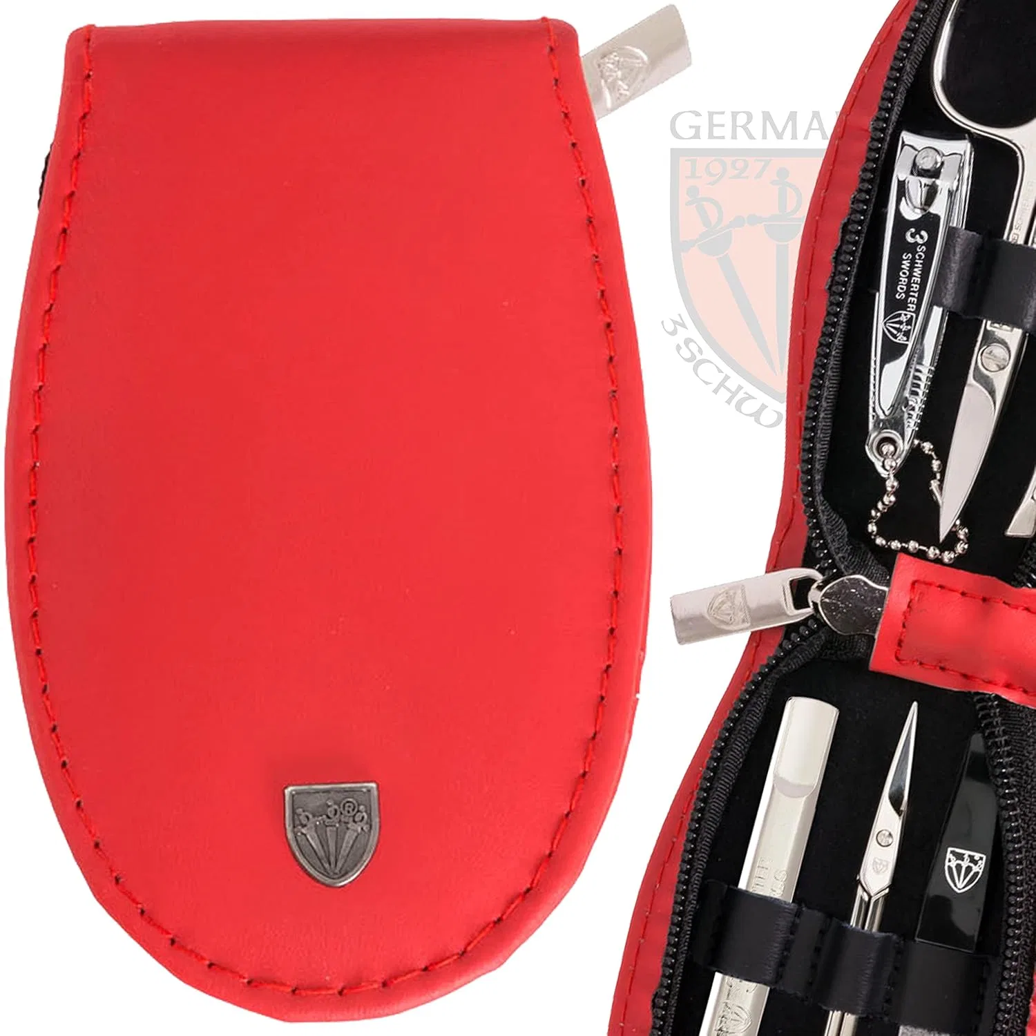 Маникюрный набор «Olbia» из 6 предметов от DREI SCHWERTER ‎Drei Schwerter, Red - Genuine Leather — фото 2