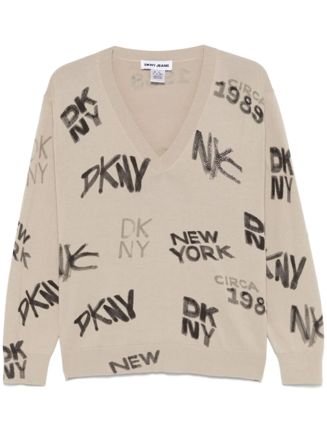 

DKNY топ с логотипом, коричневый