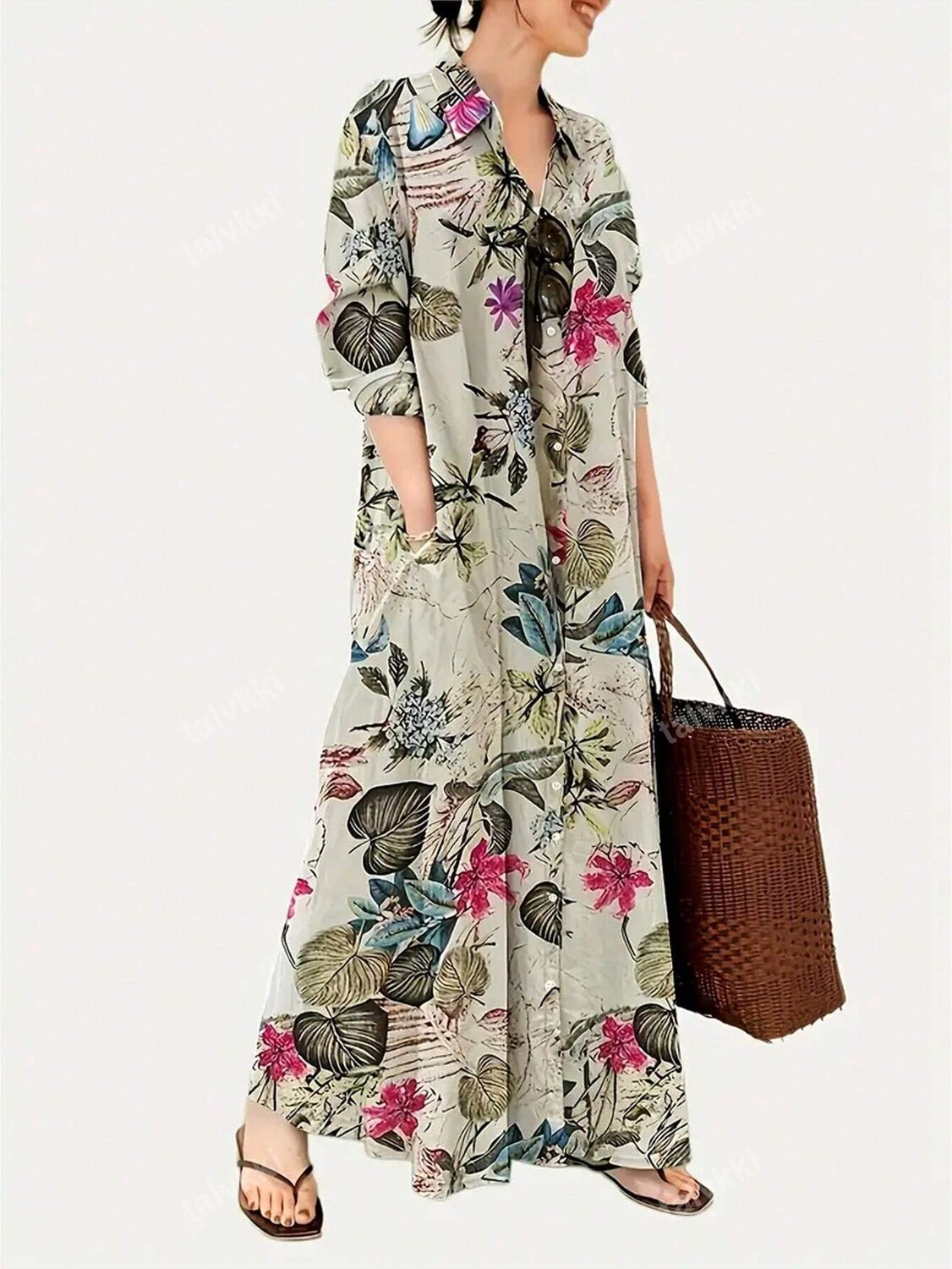 

Повседневное Женское платье с принтом. (произвольно набрано), мультиколор