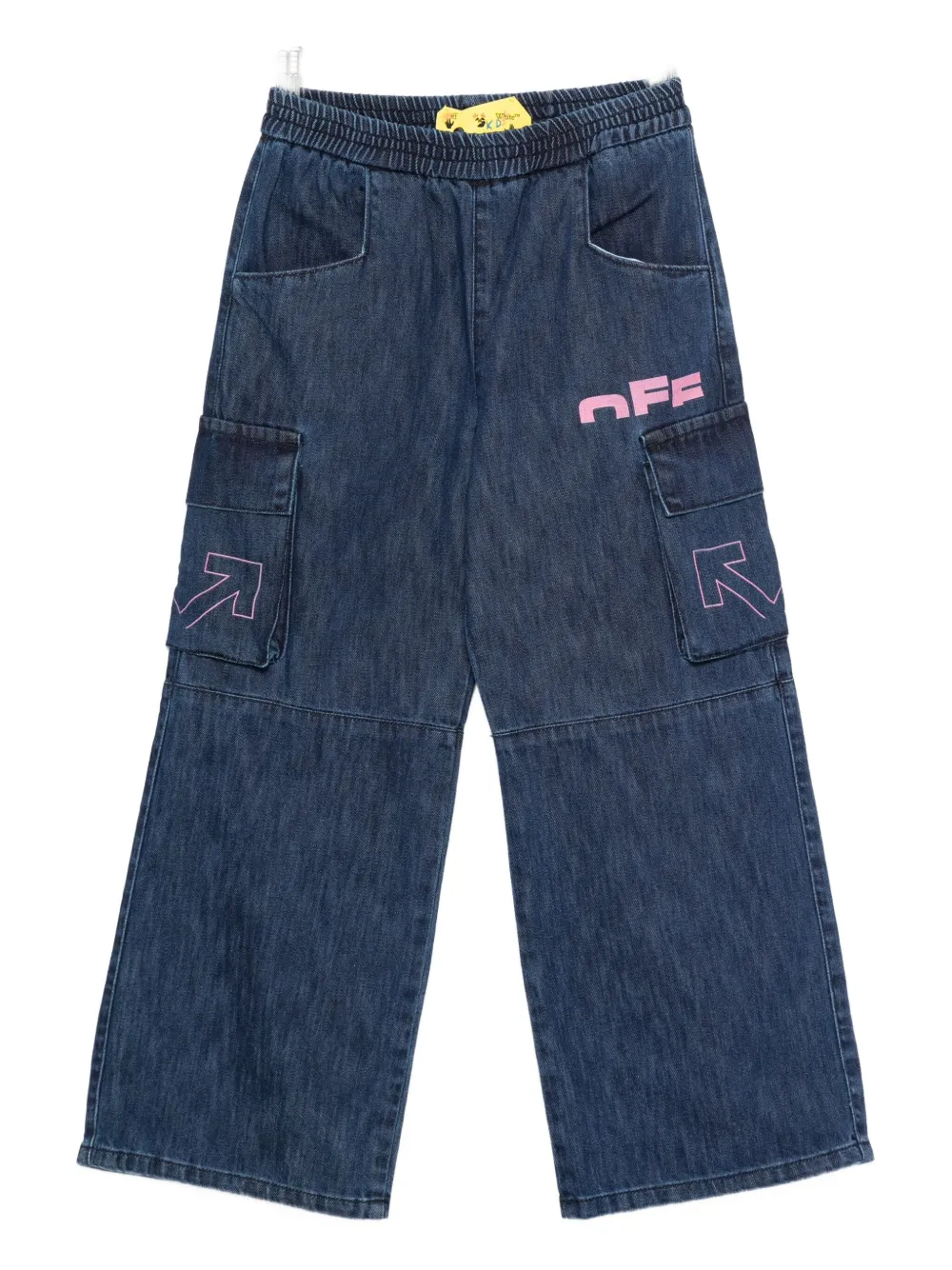 

Брюки-карго с принтом и эластичным поясом OFF-WHITE KIDS, синий