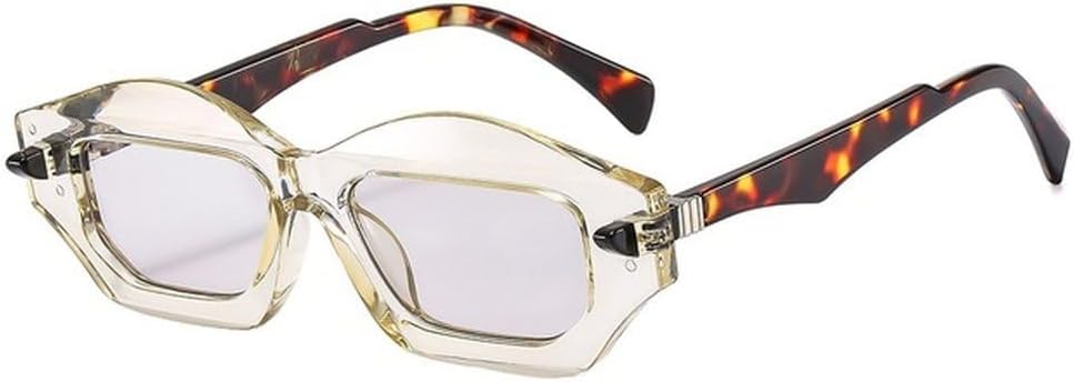 

Уникальные солнцезащитные очки «кошачий глаз» с многоугольными линзами, двухцветные, в стиле ретро, ​​модные, с заклепками, градиентные, с защитой от УФ-излучения UV400 TVTBBVV, Yellow