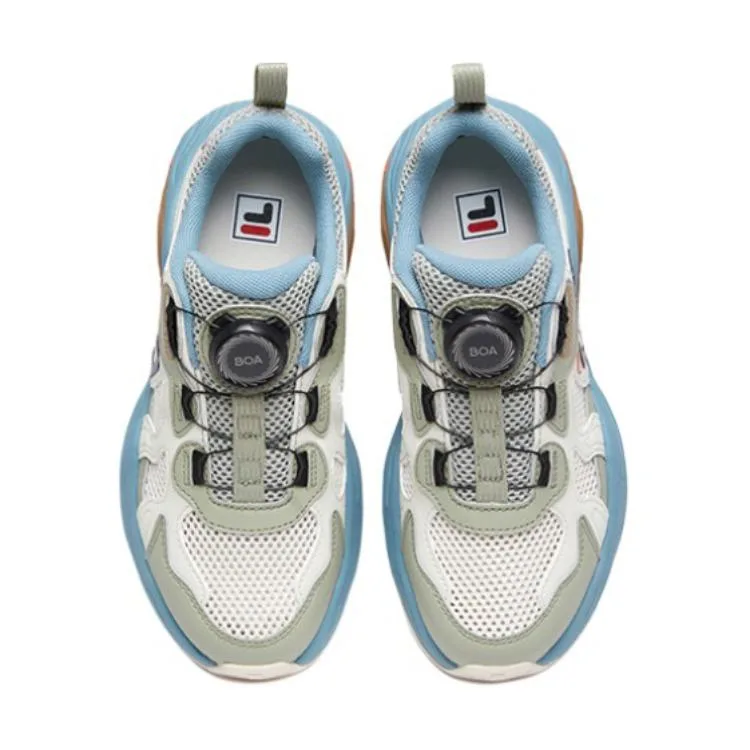 FILA KIDS Детские низкие кроссовки для улицы slip resistant, abrasion resistant, breathable бело-зелено-голубые — фото 4