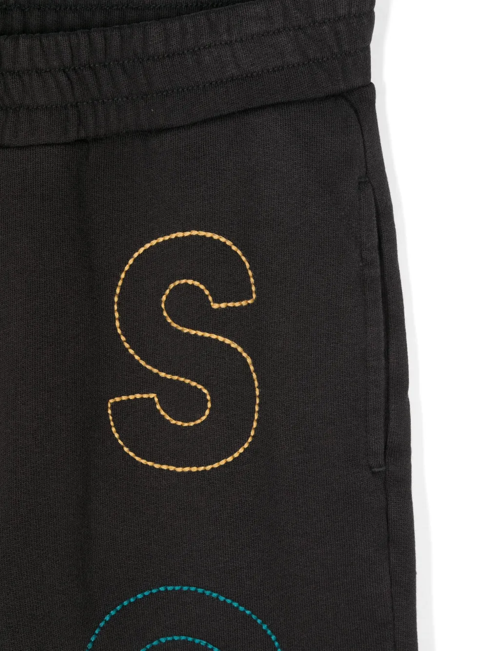 Спортивные брюки с вышитым логотипом Stella McCartney Kids, черный — фото 3