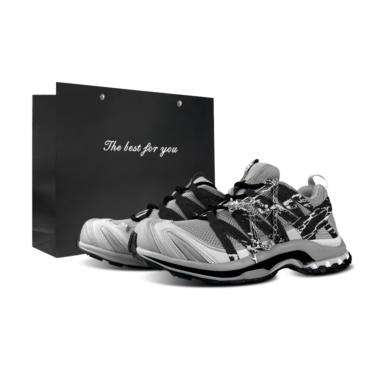 

Кроссовки для бега по пересеченной местности и тренировок XA PRO 3D Cushioning Slip Resistant Abrasion Resistant Low top Unisex SALOMON, черный серебро