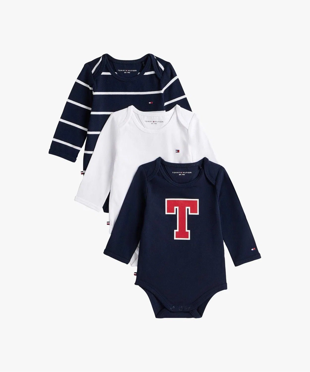 Боди с длинным рукавом 3 шт., Tommy Hilfiger, темно-синий