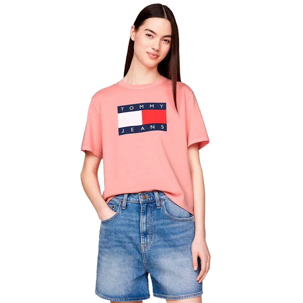 

Футболка Tommy Jeans Bxy Flag Ext, розовый