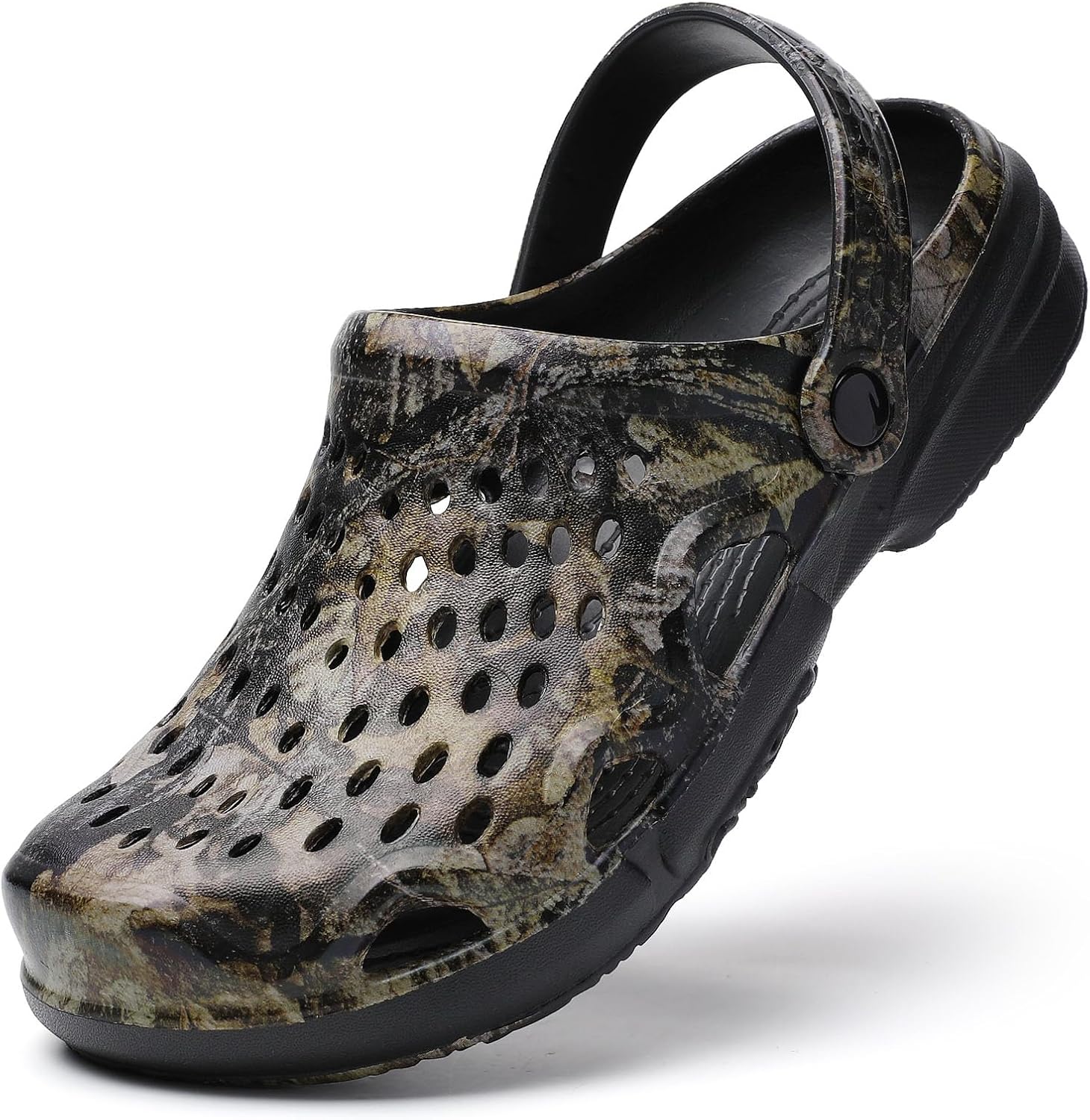 

SECHRITE Сабо для мужчин, садовая обувь, водные сандалии, мужские мюли и сабо, шлепанцы для душа, водонепроницаемые летние шлепанцы, черный