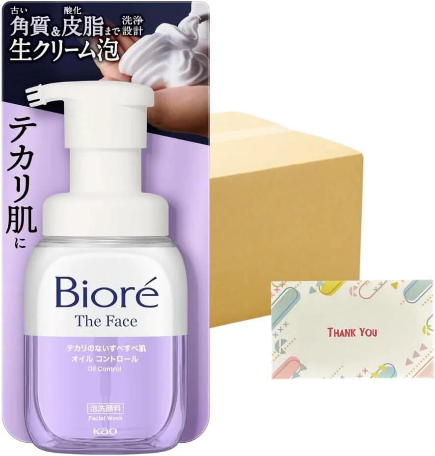 Набор для ухода за кожей: очищающая пенка для лица Kao Biore The Face Oil Control, 200 мл, 24 шт, бонус
