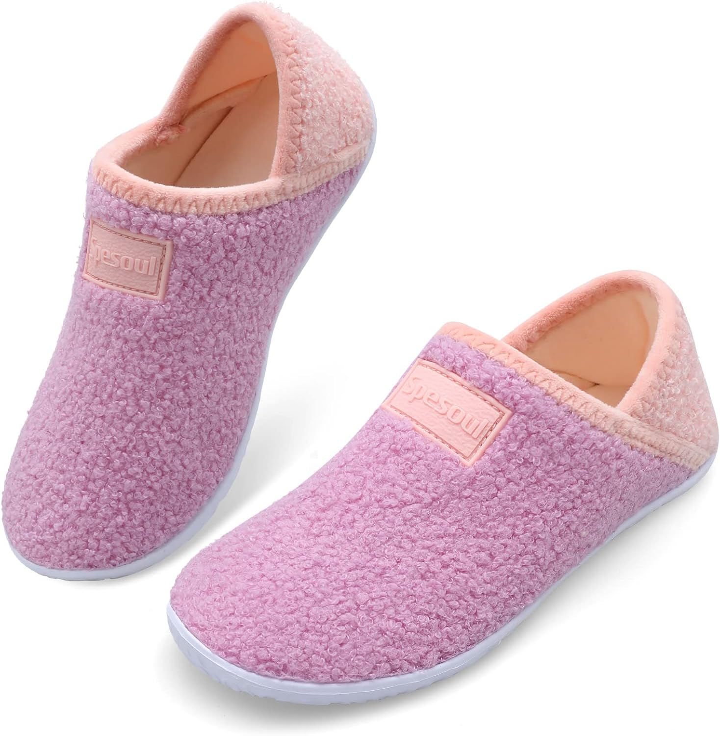 

Домашние тапочки Spesoul Fuzzy House для женщин и мужчин, закрытая задняя часть, легкие, с мягкой искусственной меховой подкладкой, тапочки-носки для дома, спальни, офиса, йоги и прогулок на улице, Ty1 Jbpink