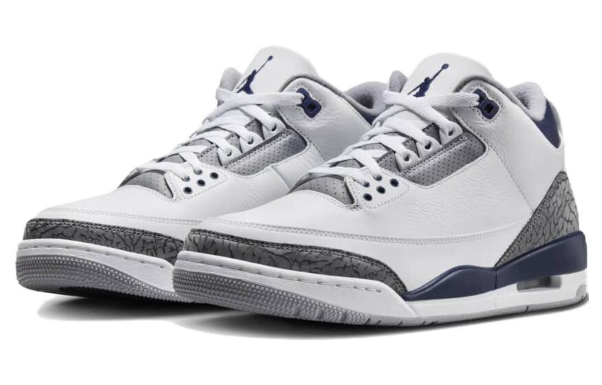 Кроссовки Jordan Air Jordan 3 Vintage Basketball, белый/серый — фото 3