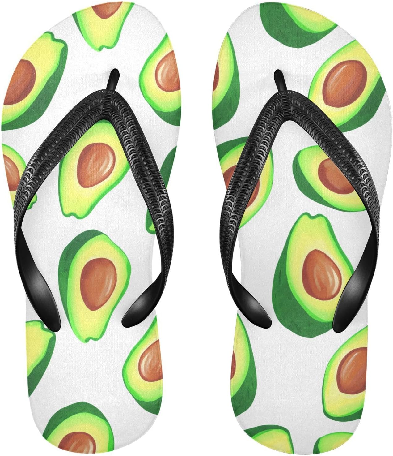 

Летние шлепанцы слайс-авокадо, белые пляжные шлепанцы с резиновой подошвой, нескользящие, для ходьбы, для мужчин и женщин Sinestour