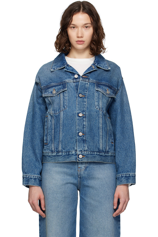 

Джинсовая куртка с вырезами Mm6 Maison Margiela, синий