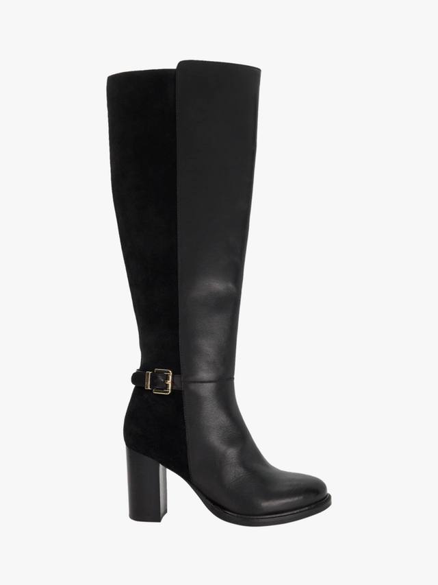 Секретные ботинки до колена из смесовой кожи Dune London, Black
