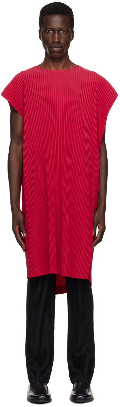 

Красный Прямоугольный Топ HOMME PLISSe ISSEY MIYAKE, Cherry red