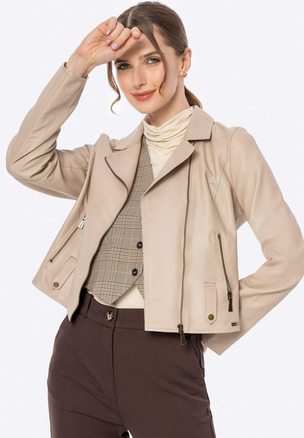 

Блейзер Leather jacket WITTCHEN, бежевый