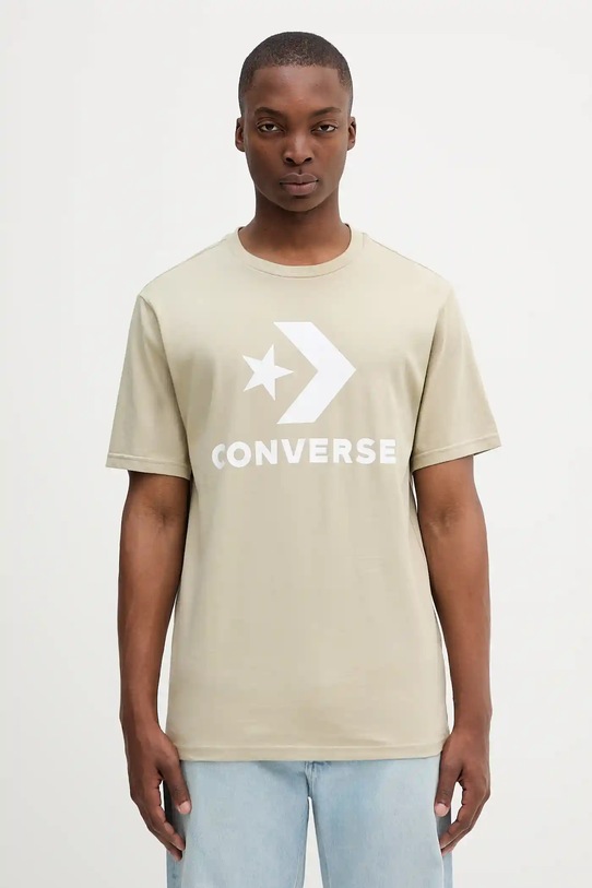 

Хлопковая футболка Converse, бежевый